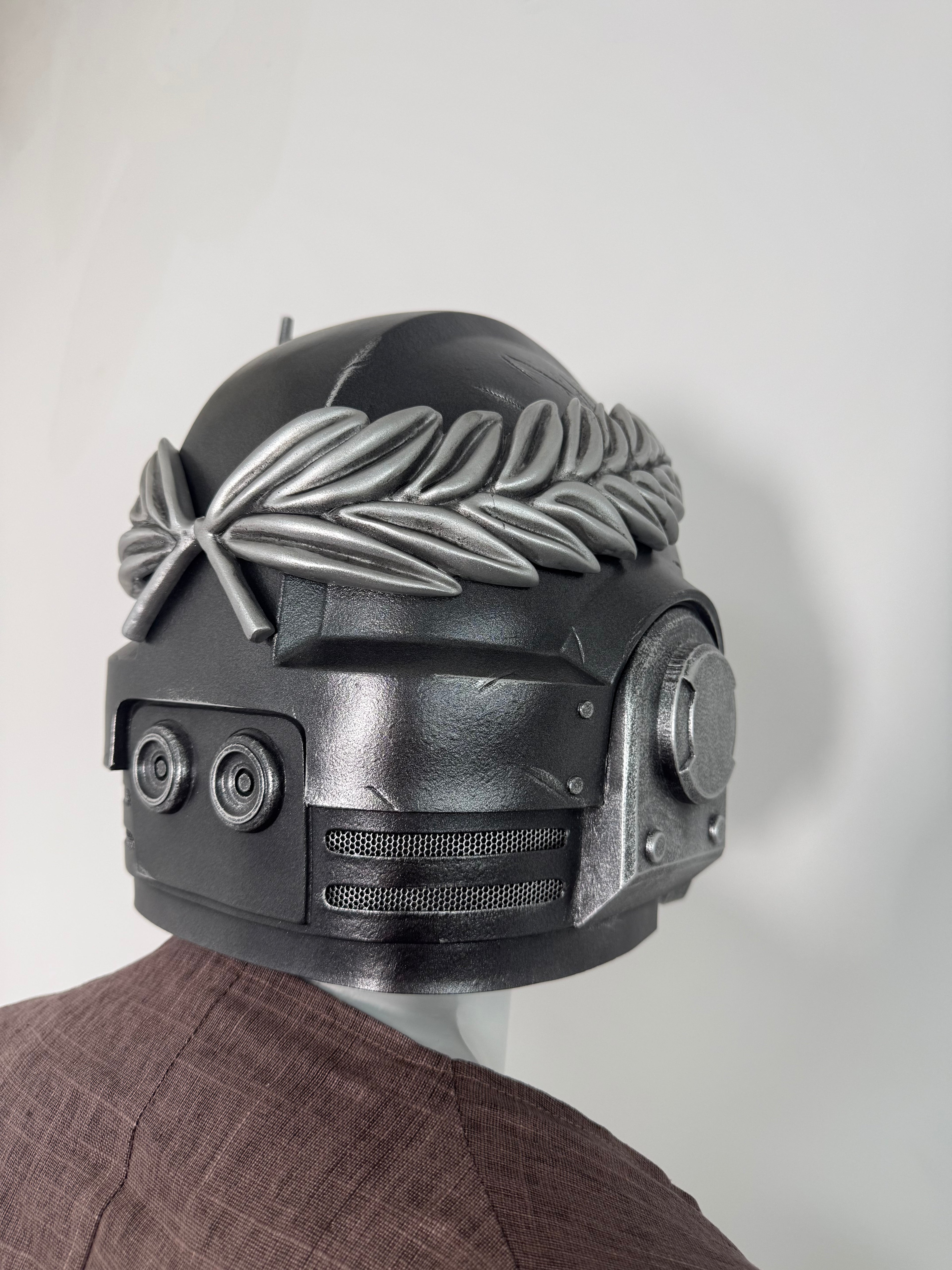 1:1 Wearable Warhammer 40K Black Templars Veteran Laurel MK10 Comms LED Helmet Prop Replica