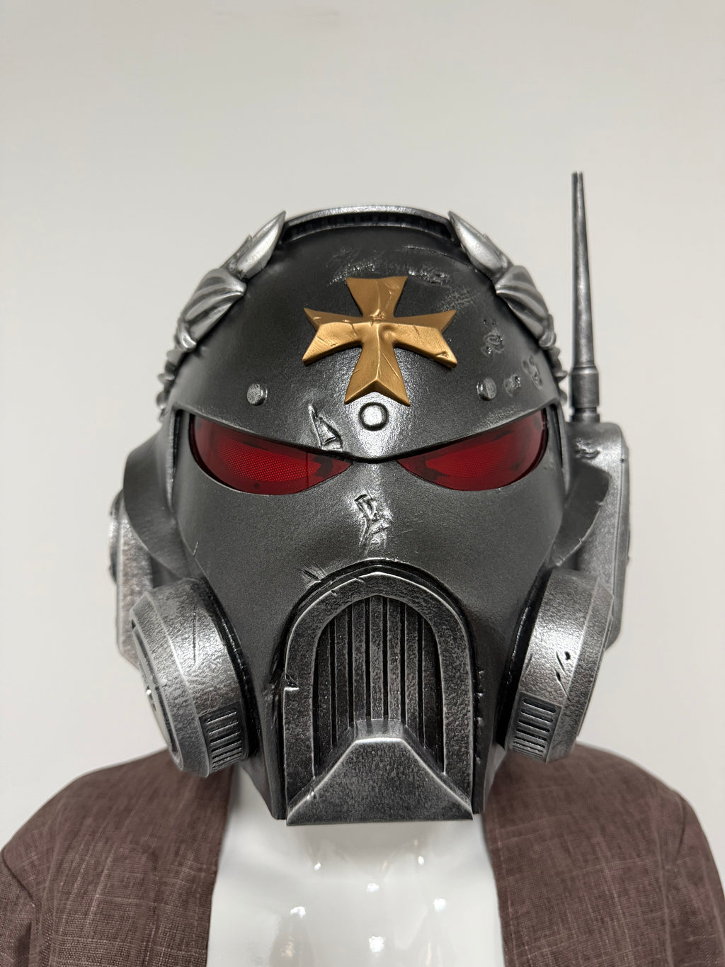 1:1 Wearable Warhammer 40K Black Templars Veteran Laurel MK10 Comms LED Helmet Prop Replica